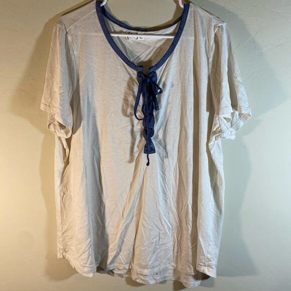 Maurices White Blue Top Lace 1/4 Size 2 - Picture 2 of 6